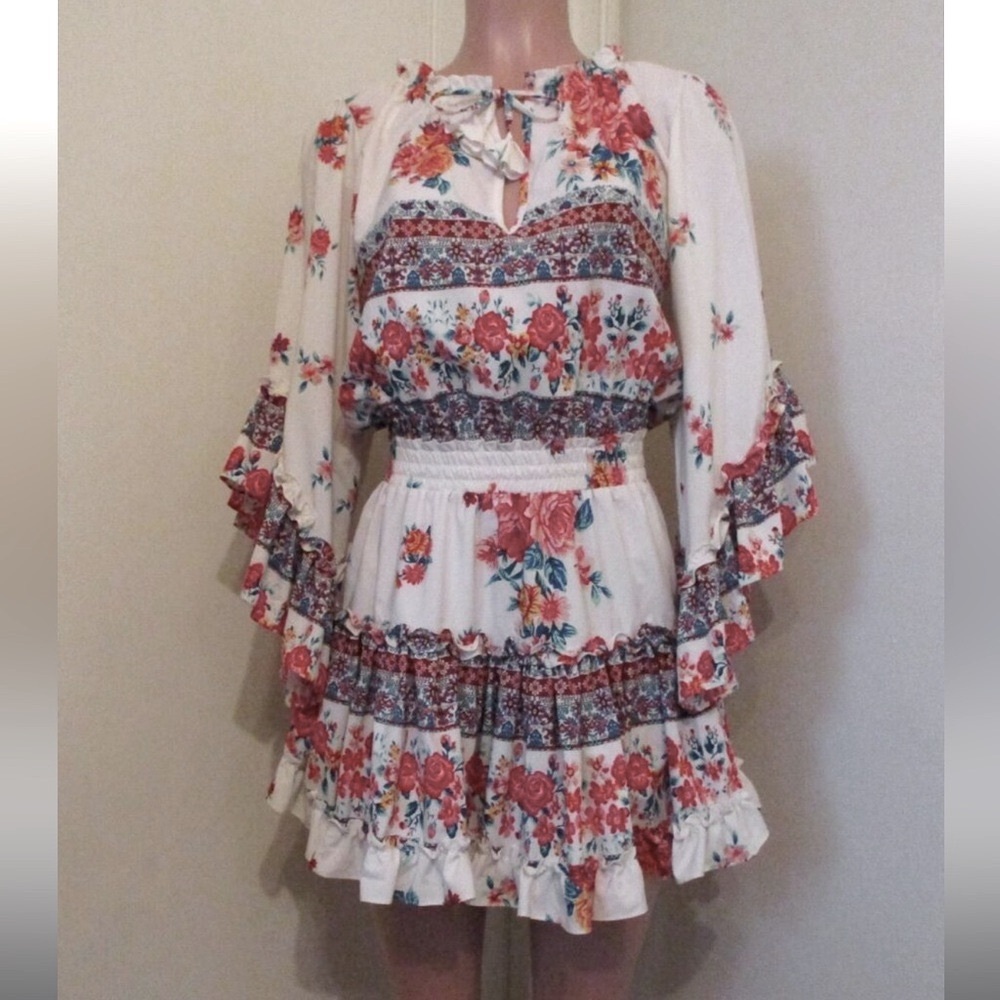 MISA Los Angeles Ximena Ruffled Floral Print Mini - Picture 2 of 11